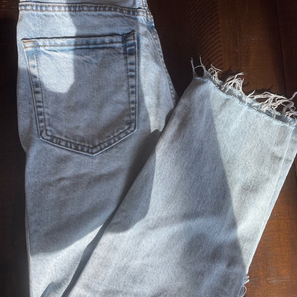 Forever 21 high waist ripped straight leg jeans